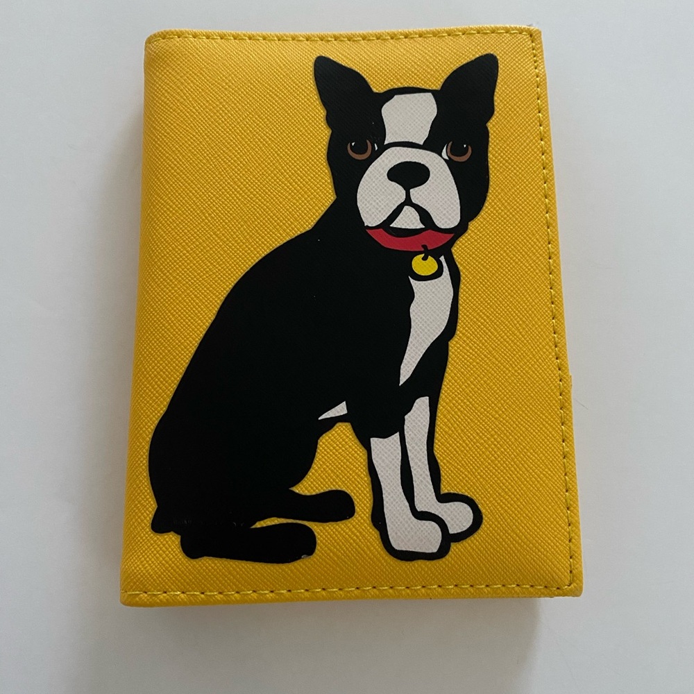 Marc Tetro Chic Yellow Dog (Boston Terrier) Wallet excellent condition